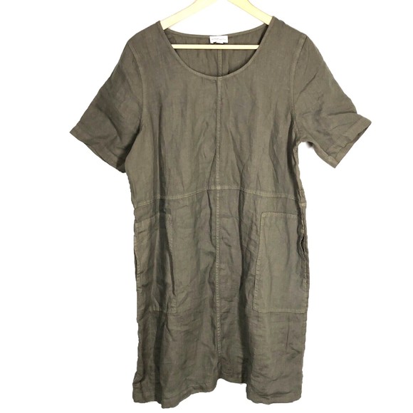J. Jill Dresses Pure Jill Jjill Garment Dyed Linen Dress Large